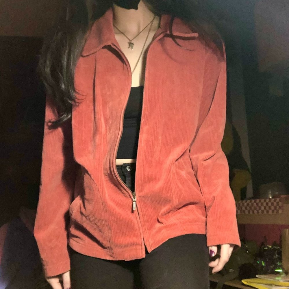 Burnt Orange Corduroy Zip Jacket - Women's / Regular / Size Large